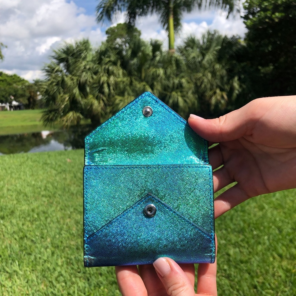 Rebecca Minkoff Blue Green Wallet Card Holder - Picture 4 of 8
